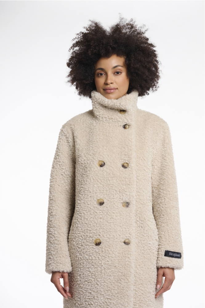 Rino & Pelle beige dames jas | Model vooraanzicht
