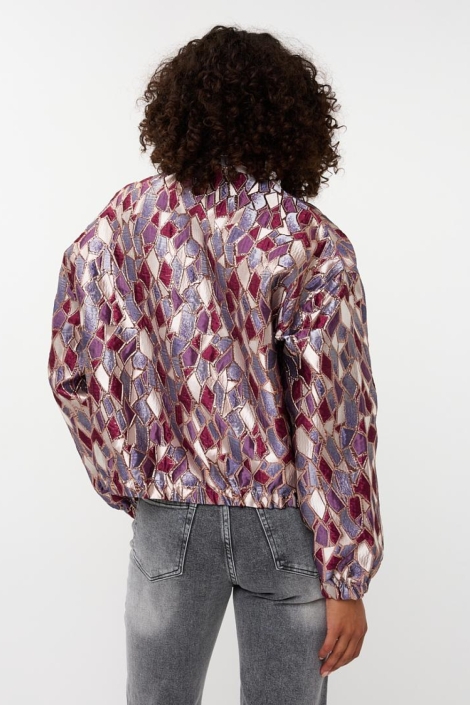 EsQualo multi color dames jas | Model achteraanzicht