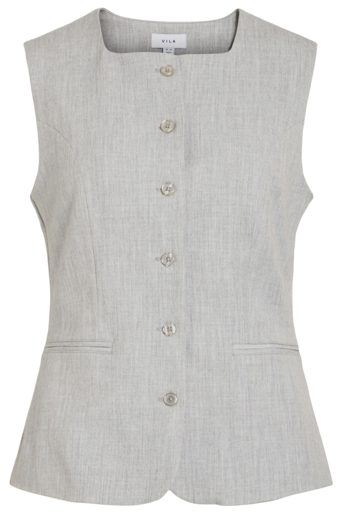 Vila grijze dames gilet | Vooraanzicht