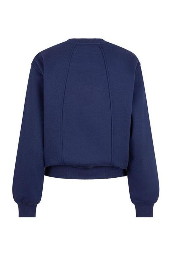 Lofty Manner blauwe dames sweater | Achteraanzicht