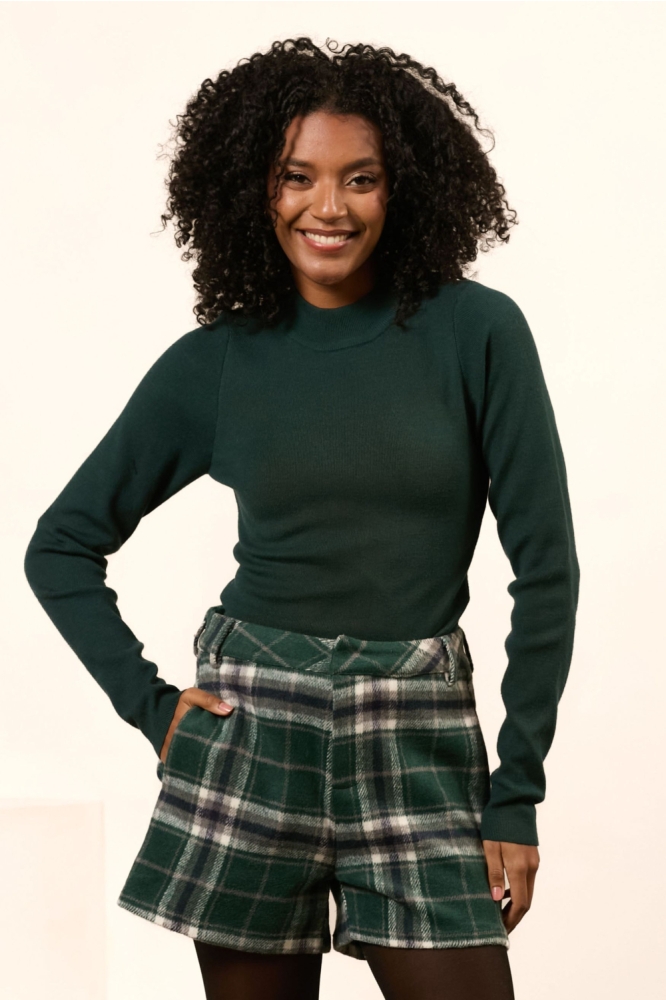 Lofty Manner groene dames trui | Model vooraanzicht