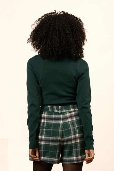 Lofty Manner groene dames trui | Model achteraanzicht