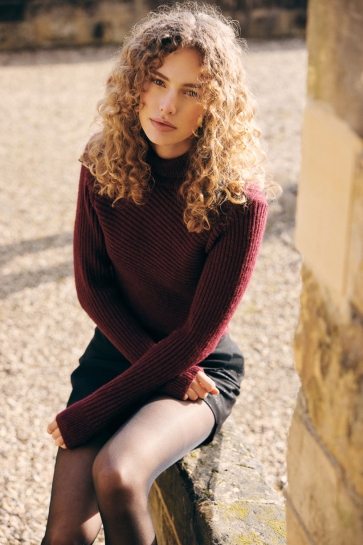 Lofty Manner Trui SWEATER KATJA BURGUNDY RED