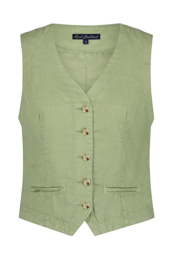Red Button groene dames gilet | Vooraanzicht