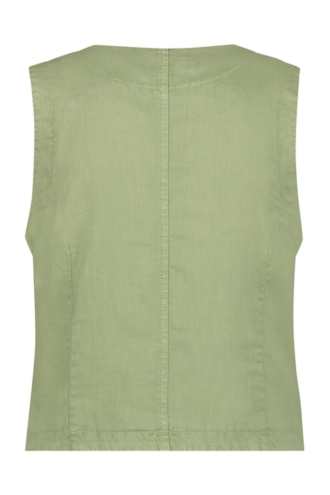 Red Button groene dames gilet | Achteraanzicht