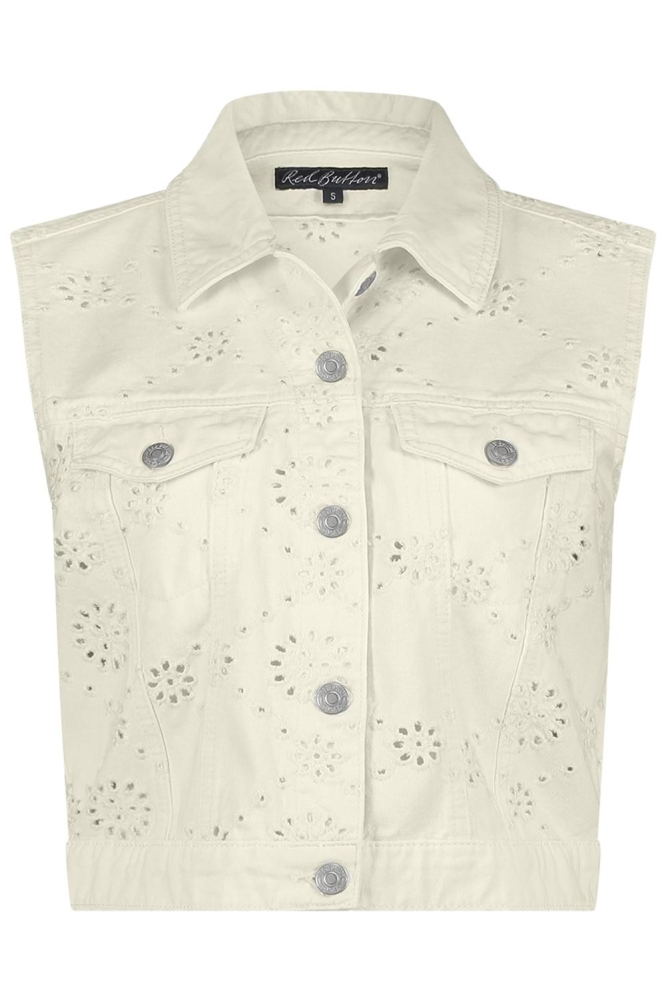 Red Button beige dames gilet | Vooraanzicht