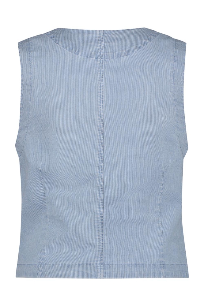 Red Button blauwe dames gilet | Achteraanzicht
