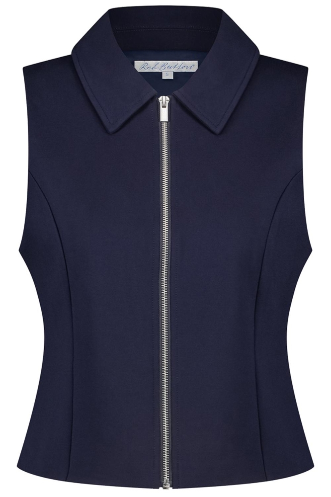 Red Button blauwe dames gilet | Vooraanzicht