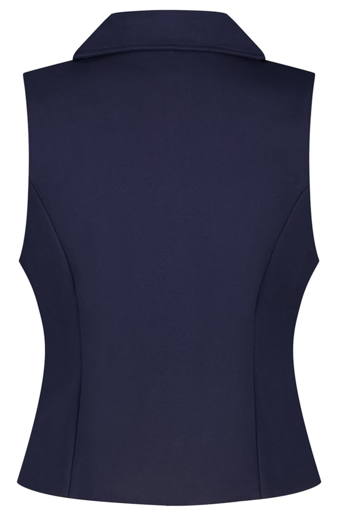 Red Button blauwe dames gilet | Achteraanzicht