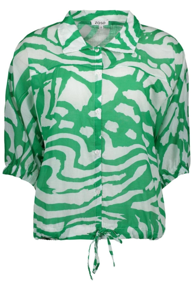 Zoso groene dames blouse | Vooraanzicht