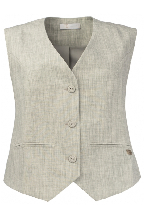 TQ Amsterdam grijze dames gilet | Vooraanzicht