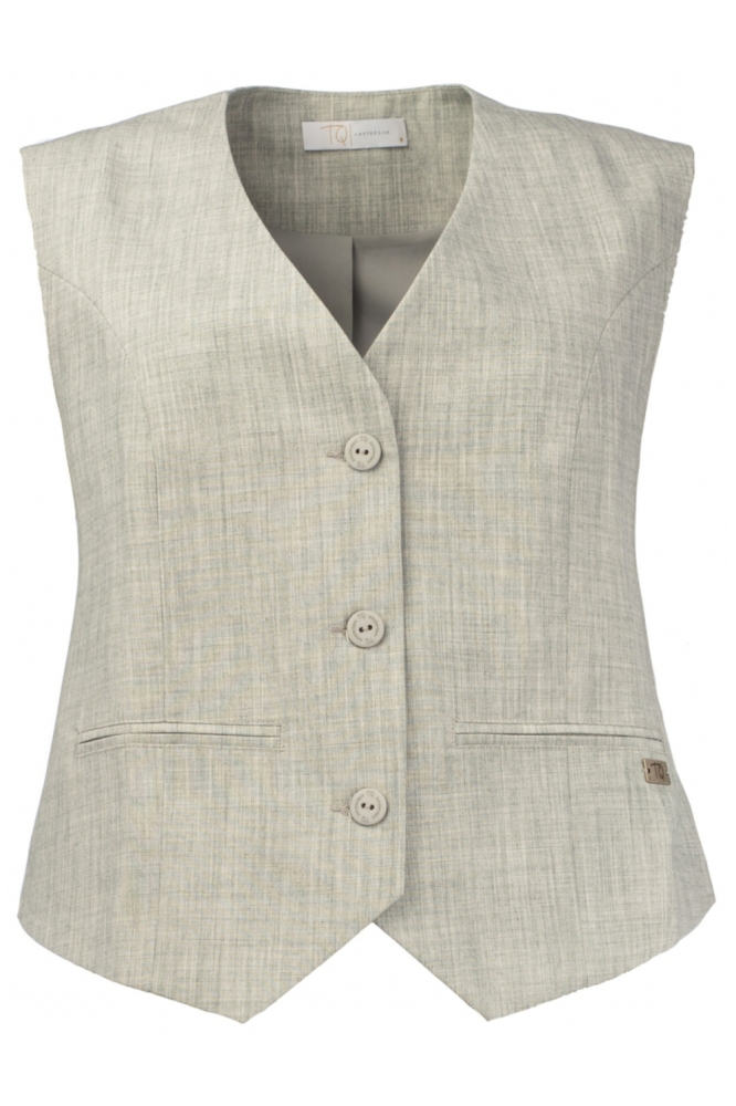 TQ Amsterdam grijze dames gilet | Vooraanzicht