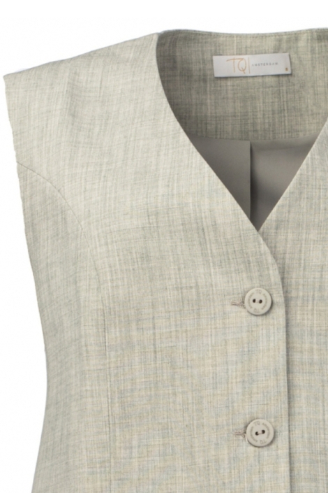 TQ Amsterdam grijze dames gilet | Close up