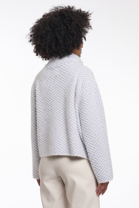 Rino & Pelle blauwe dames jas | Model achteraanzicht