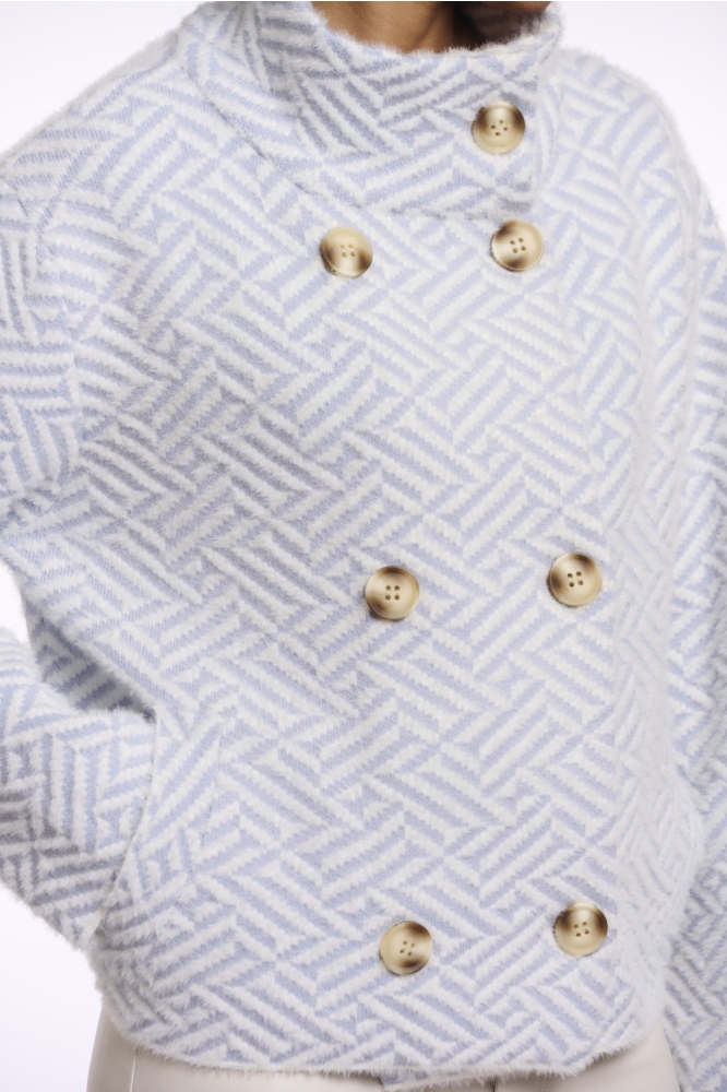 Rino & Pelle blauwe dames jas | Close up