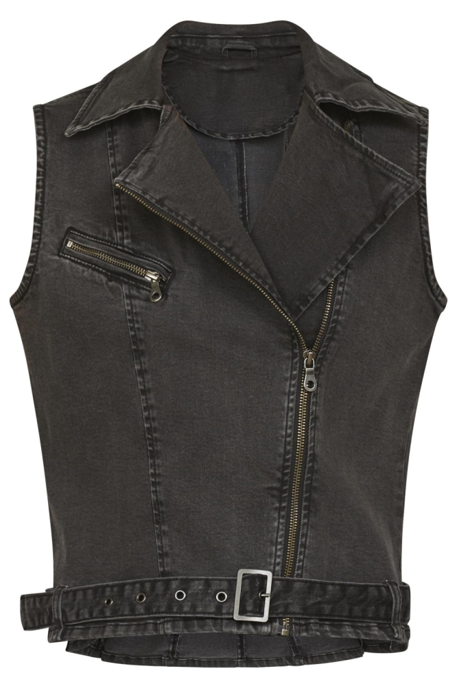 SisterS point zwarte dames gilet | Vooraanzicht