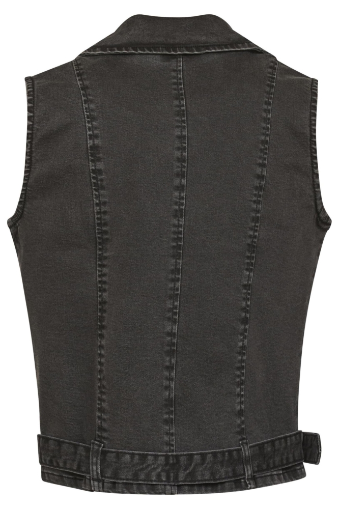 SisterS point zwarte dames gilet | Achteraanzicht