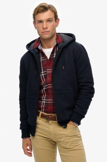 Superdry BORG LINED ZIPHOOD M2014502A ECLIPSE NAVY
