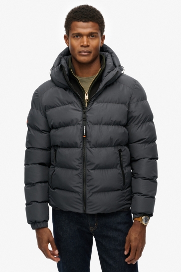 Superdry Jas HOODED SPORTS PUFFER JACKET M5011905A EBONY