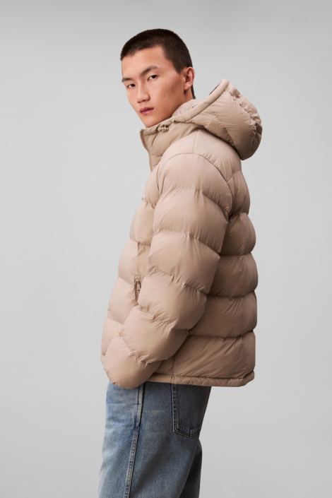 Calvin Klein beige heren jas | Model zijaanzicht
