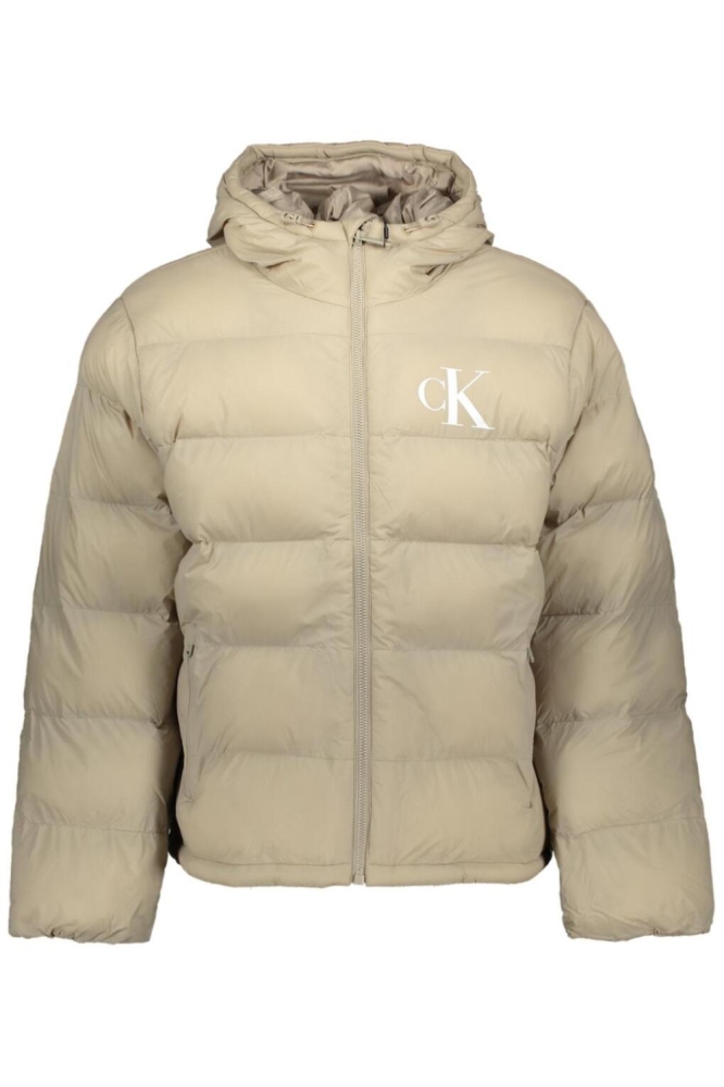 Calvin Klein beige heren jas | Vooraanzicht