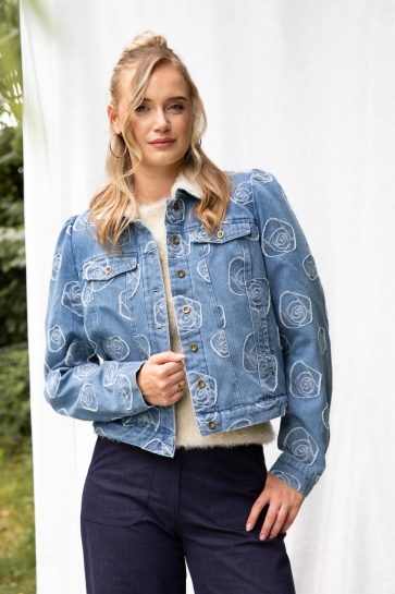 I-coni-K Jas NINA DENIM JACQUARD 25W P410 01 366 JEANS BLUE