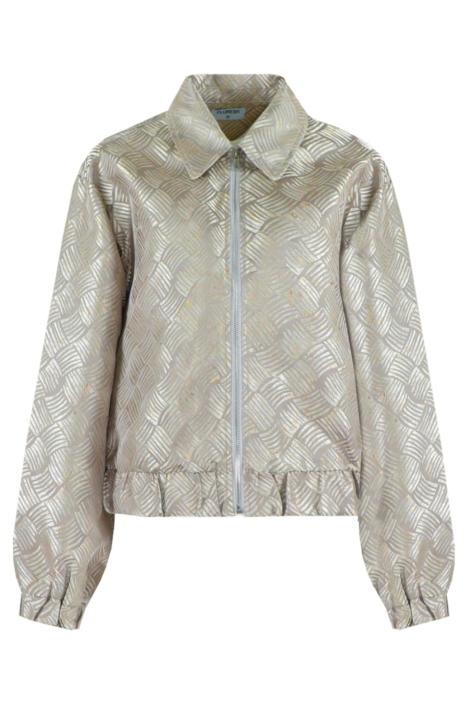 Fluresk zilveren dames jas | Vooraanzicht