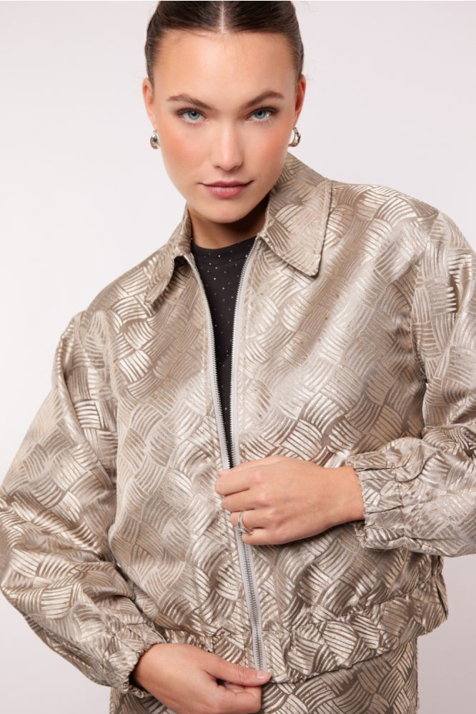 Fluresk zilveren dames jas | Close up