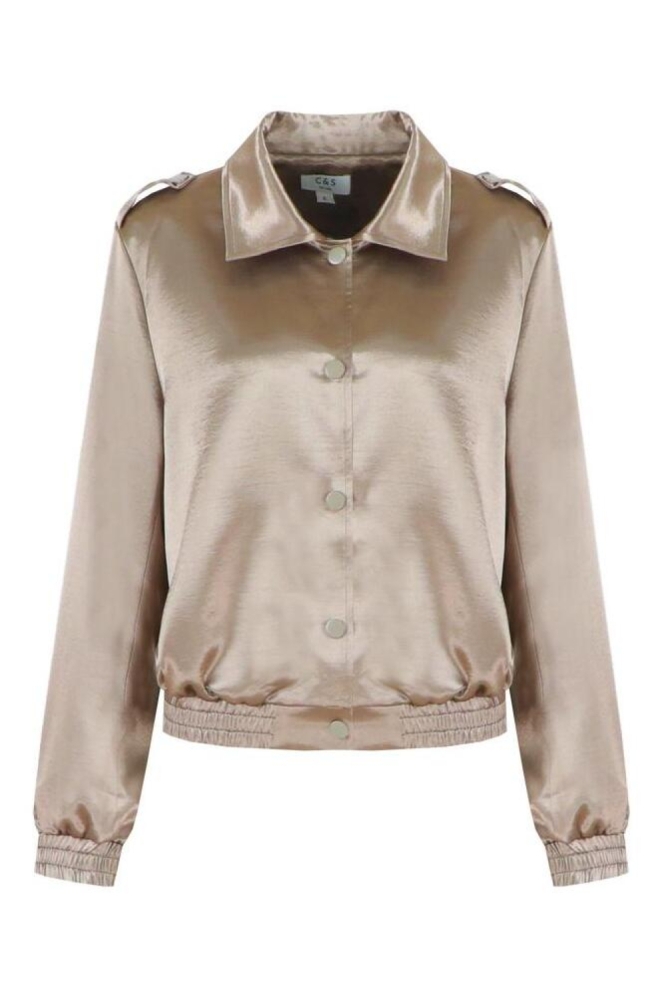 C&S The Label bronzen dames jas | Vooraanzicht