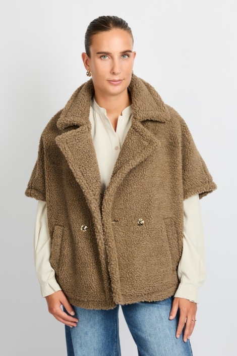 C&S The Label bruine dames jas | Model vooraanzicht