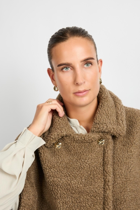 C&S The Label bruine dames jas | Close up