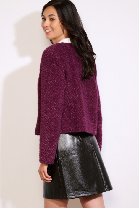 LolaLiza paarse dames vest | Model achteraanzicht