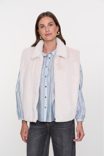 Geisha FAUX FUR BODYWARMER 58539 21 OFF WHITE