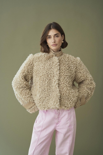Culture Jas CUCHANDA FAUX FUR JACKET 50112099 151305 Feather Gray