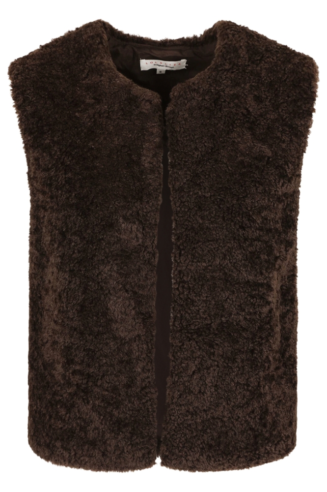 LolaLiza bruine dames gilet | Vooraanzicht
