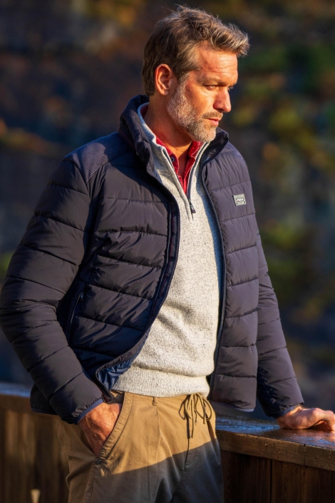 NZA blauwe heren jas | Sfeerbeeld, In situatie