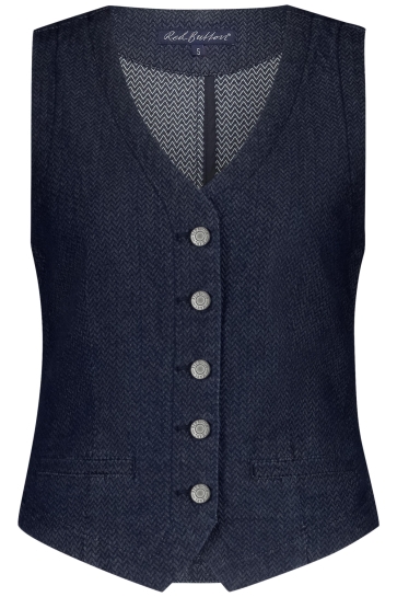 Red Button WAISTCOAT DENIM HERRINGBONE SRB4587 15 DARK BLUE