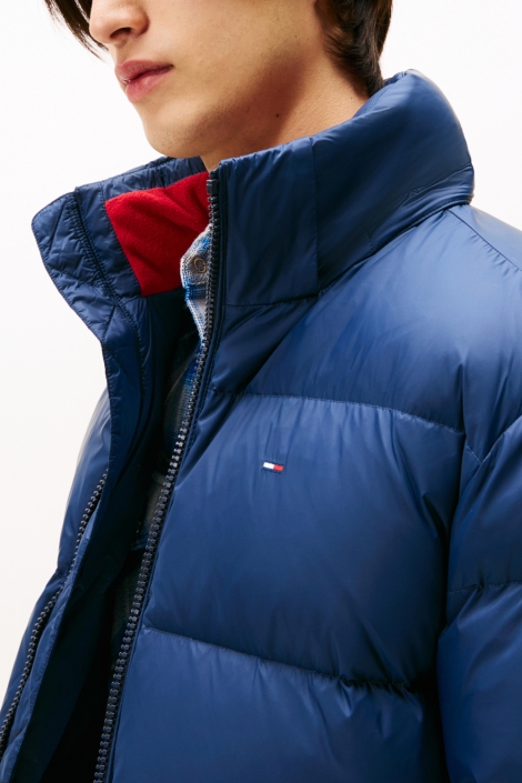 Tommy Jeans blauwe heren jas | Close up