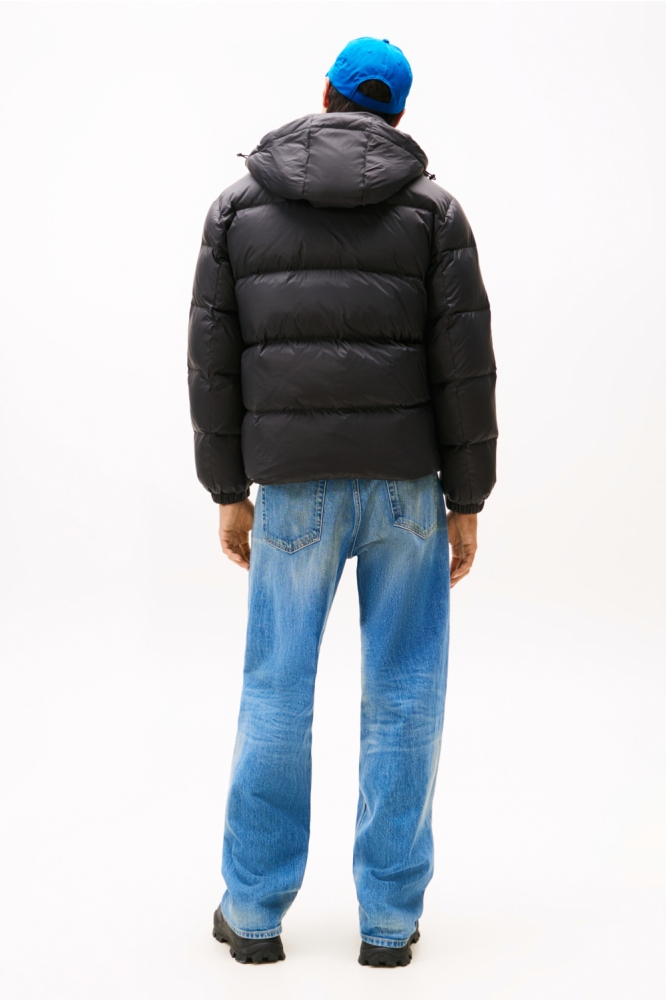 Tommy Jeans zwarte heren jas | Vooraanzicht