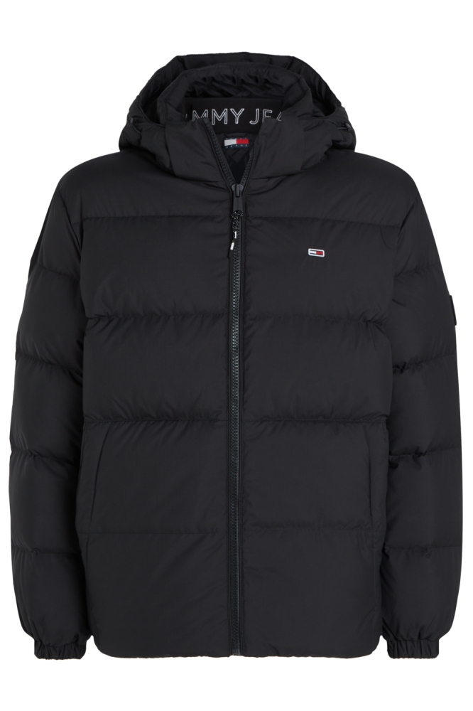 Tommy Jeans zwarte heren jas | Achteraanzicht