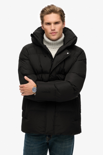 Superdry Jas HOODED 5 BAFFLE SPORTS PUFFER M5012285A BLACK