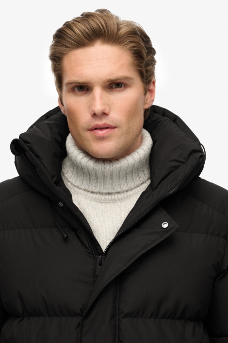 Superdry zwarte heren jas | Close up