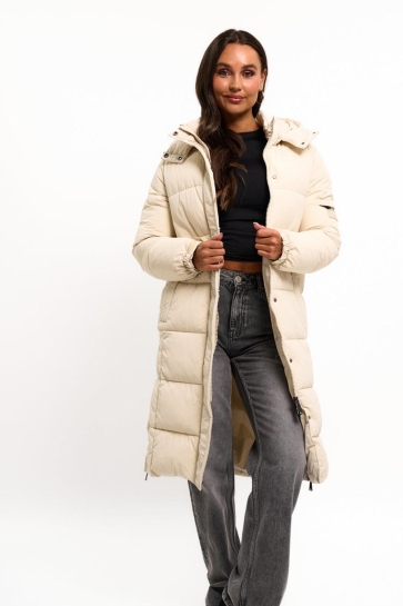 Malelions SIGNATURE LONG PUFFER JACK MD2 AW25 01 333 OFF WHITE