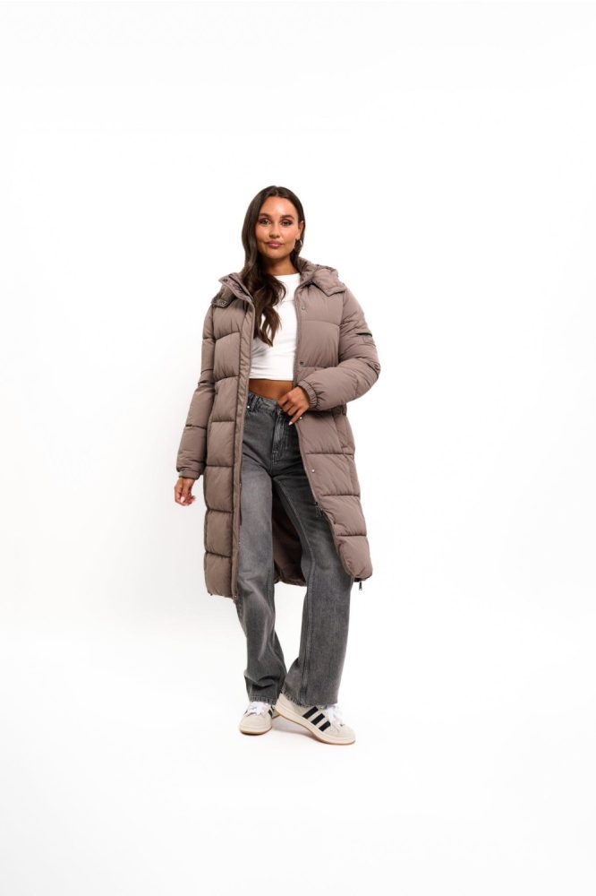 Malelions taupe dames jas | Model
