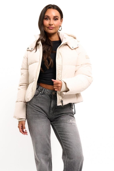 Malelions Jas SIGNATURE PUFFER JACKET MD2 AW25 23 333 OFF WHITE