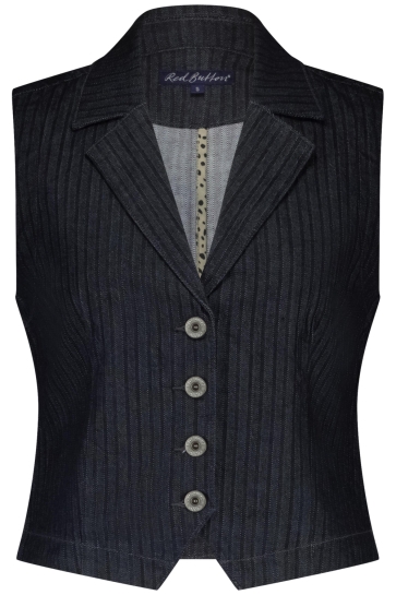 Red Button WAISTCOAT SRB4742 BLUE DENIM STRIPE
