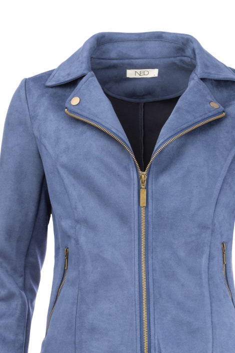 NED blauwe dames jas | Close up