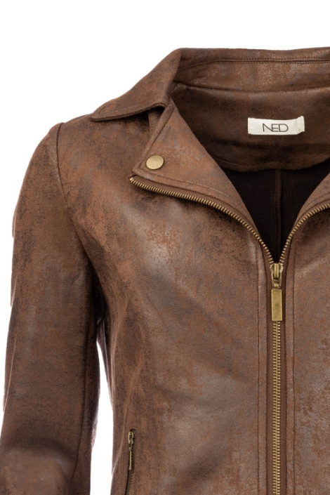 NED bruine dames jas | Close up