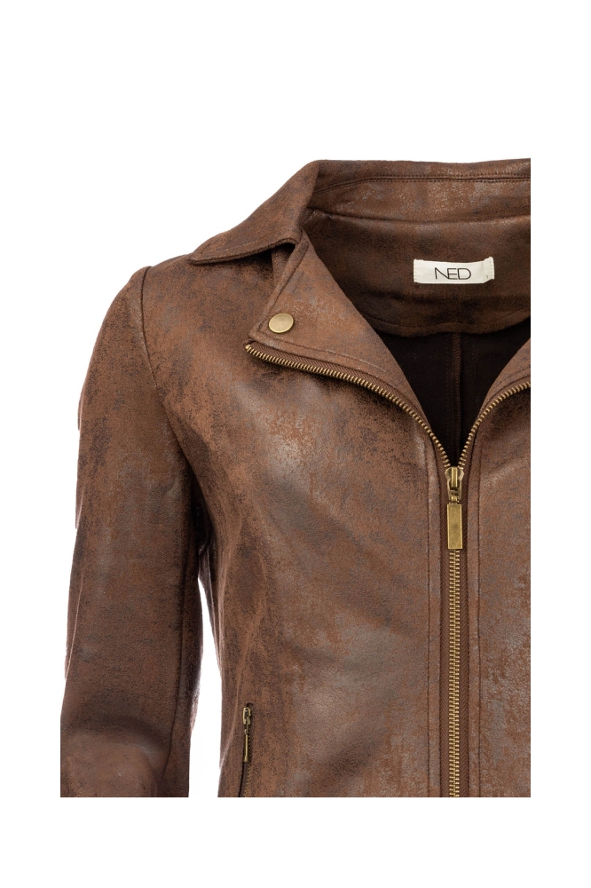 NED bruine dames jas | Close up