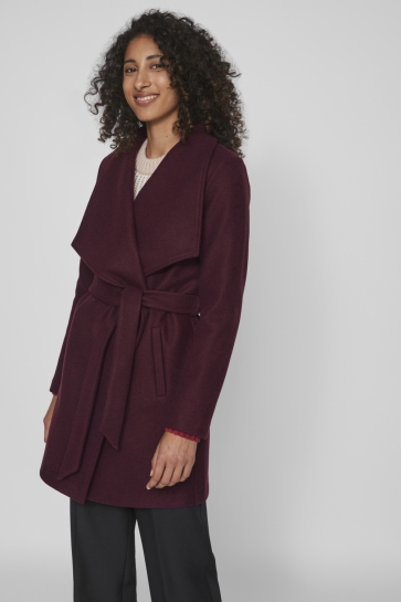 Vila VICOOLEY COLLAR BELT COAT - NOOS 14069682 Winetasting